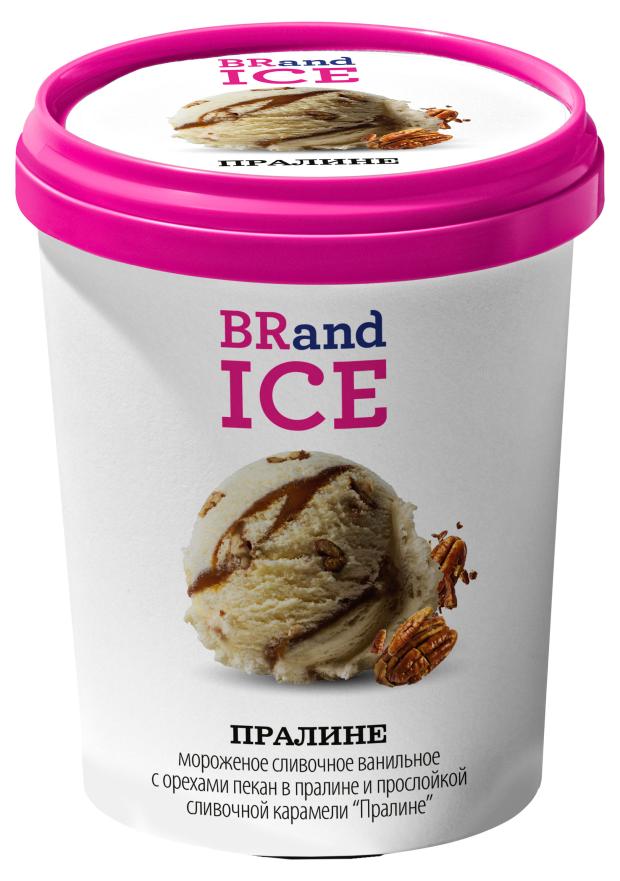 мороженое сливочное brandice шоколадное бзмж 550 г Мороженое сливочное BRandICE Пралине с орехами пекан в пралине и прослойкой сливочной карамели БЗМЖ, 600 г