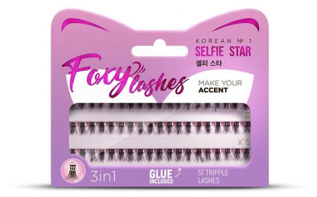 Накладные пучки Selfie Star Foxy Lashes черные длина короткая очень короткая, 57 шт