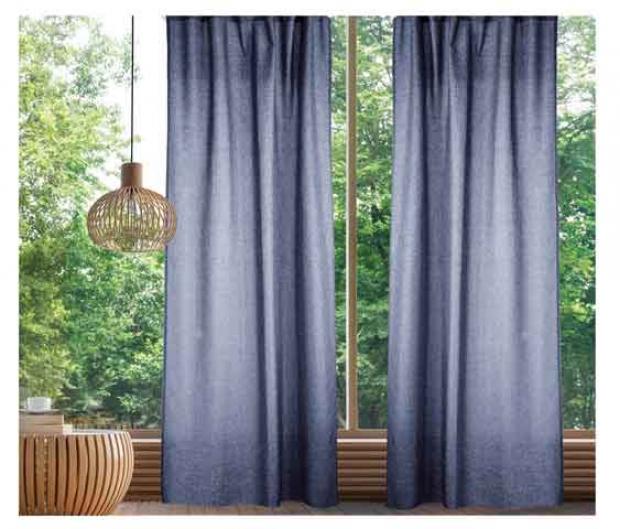 

Штора Home & Style рогожка синяя, 165х280 см