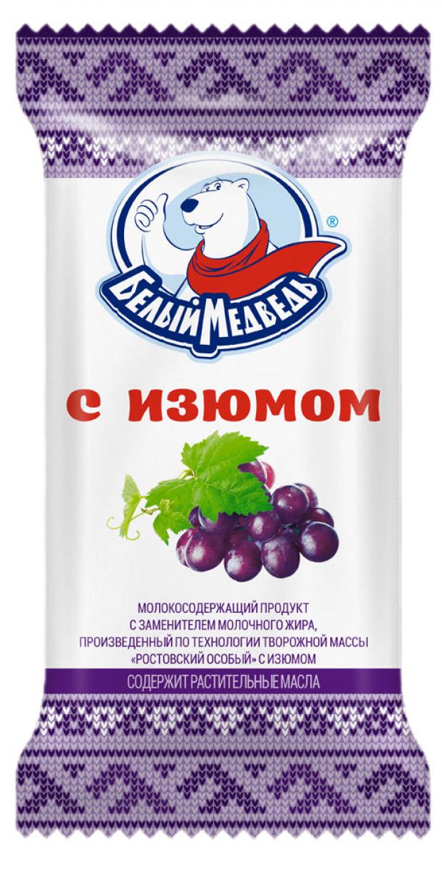 Творожная масса Белый медведь с изюмом ЗМЖ, 180 г