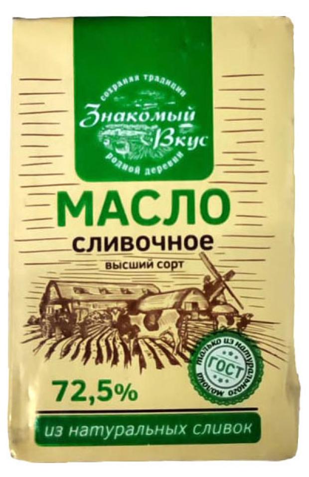 Масло сливочное Знакомый вкус 72,5%, 100 г