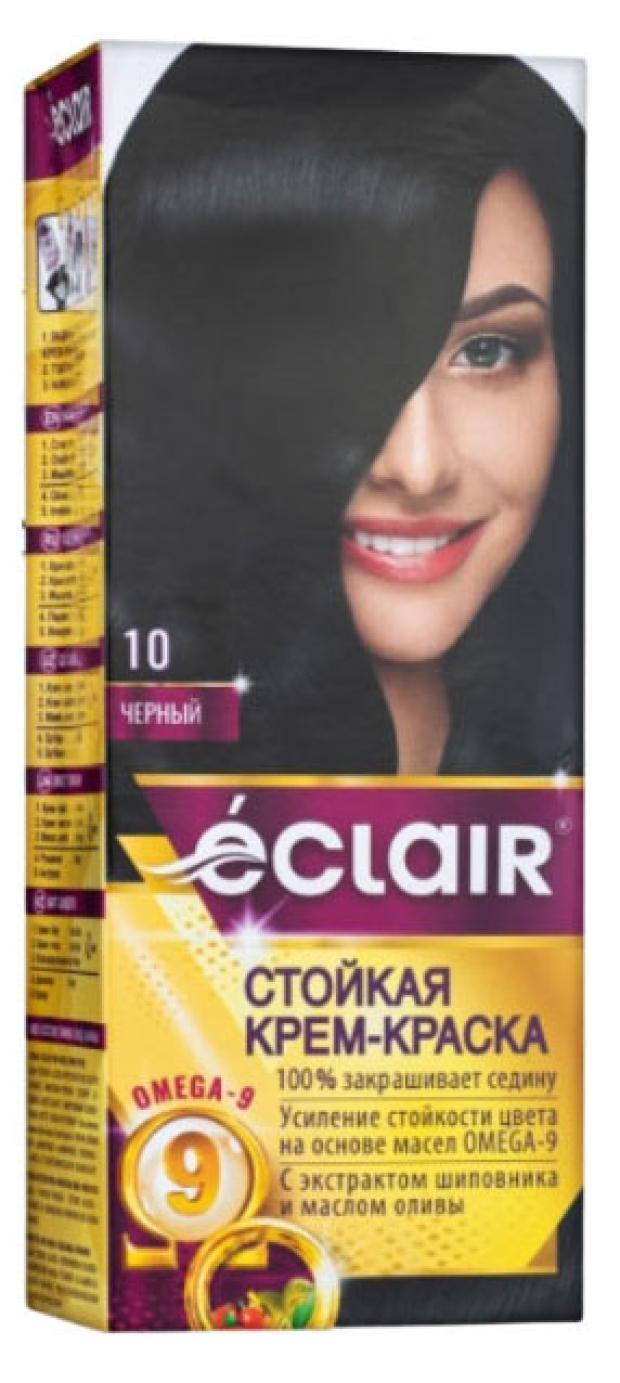 

Крем-краска для волос Eclair Omega 9 Стойкая тон 1.0 Черный / Black