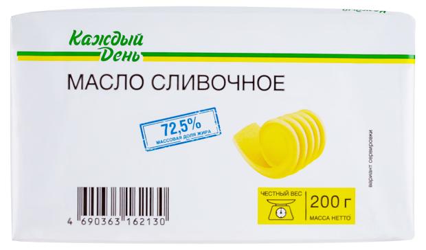 

Масло сливочное Каждый день 72,5%, 200 г