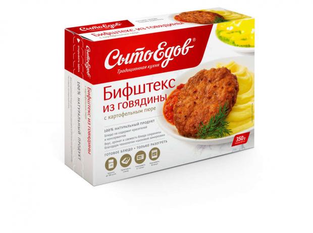 

Бифштекс из говядины «СытоЕдов» с картофельным пюре, 350 г