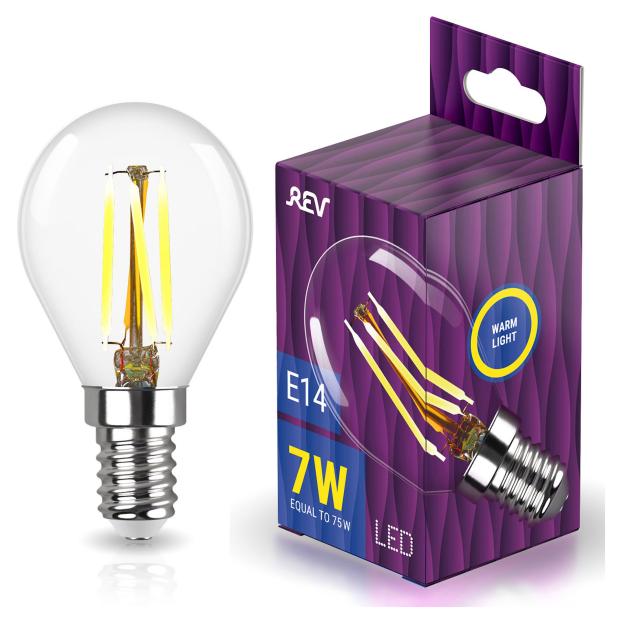 

Лампа светодиодная REV DECO Filament шар Premium G45 7Вт E14 2700K 695Лм