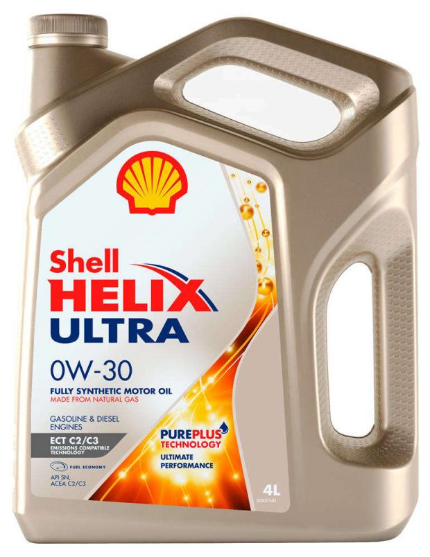 Масло моторное Shell Helix Ultra C2/C3 0W30 синтетическое, 4 л