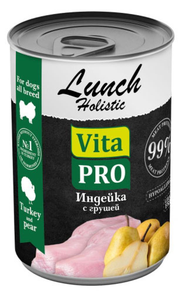 

Корм консервированный для собак Vita Pro Lunch индейка с грушей, 400 г