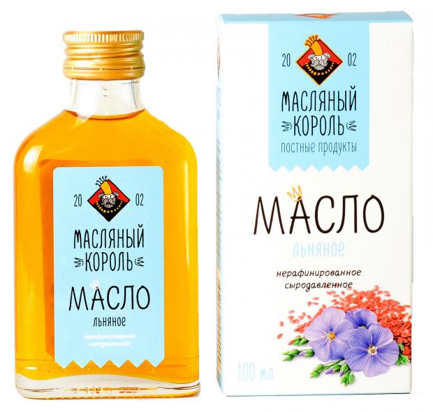 Масло льняное Масляный король нерафинированное, 100 мл масло льняное масляный король нерафинированное 350 мл