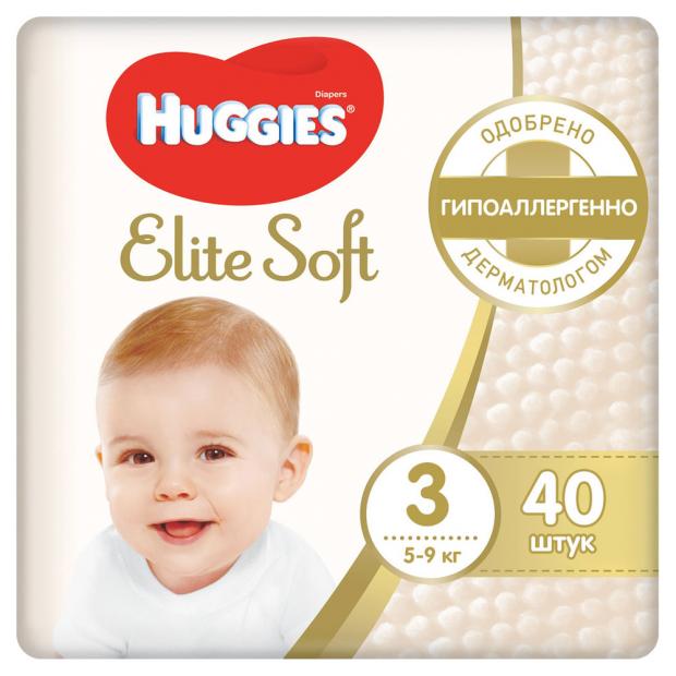 Подгузники Huggies Elite Soft Jumbo 3 (5-9 кг), 40 шт