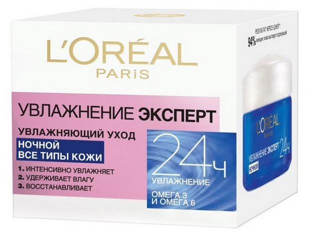 

Крем для лица ночной L'Oreal Paris Увлажнение Эксперт, 50 мл