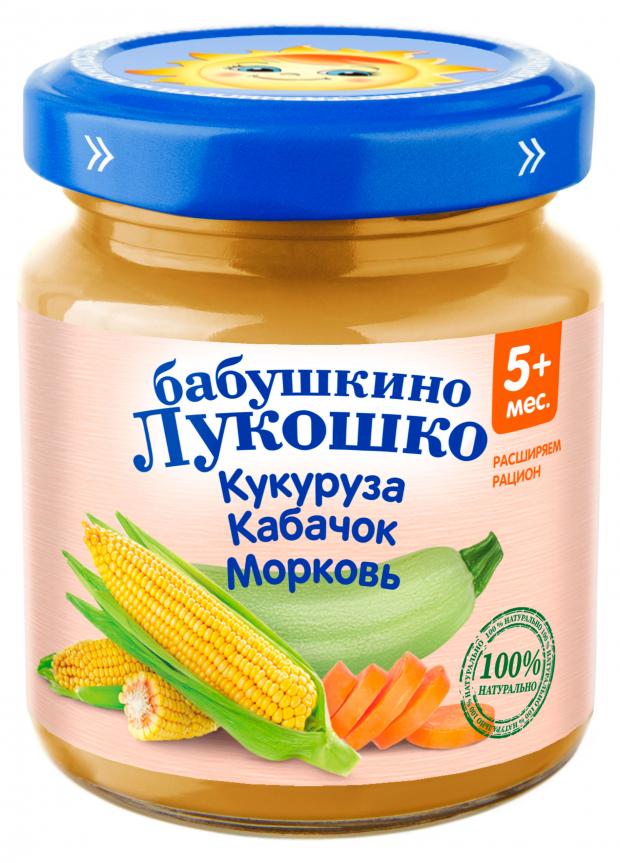 

Пюре «Бабушкино Лукошко» Кукуруза кабачок морковь с 5 мес., 100 г