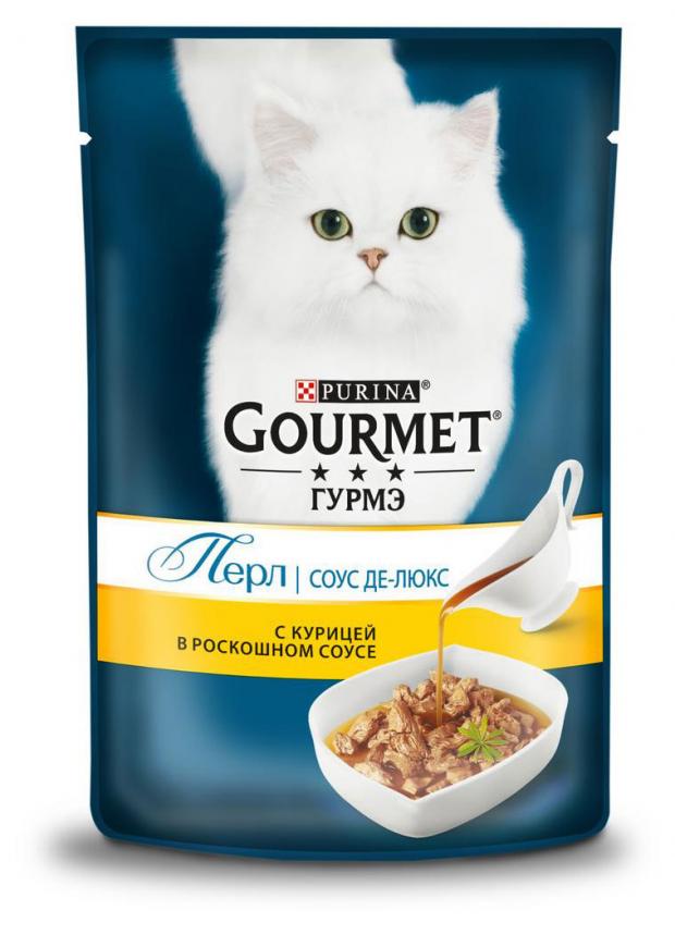 

Корм для кошек Gourmet Perle Соус Де-люкс с курицей в роскошном соусе, 85 г