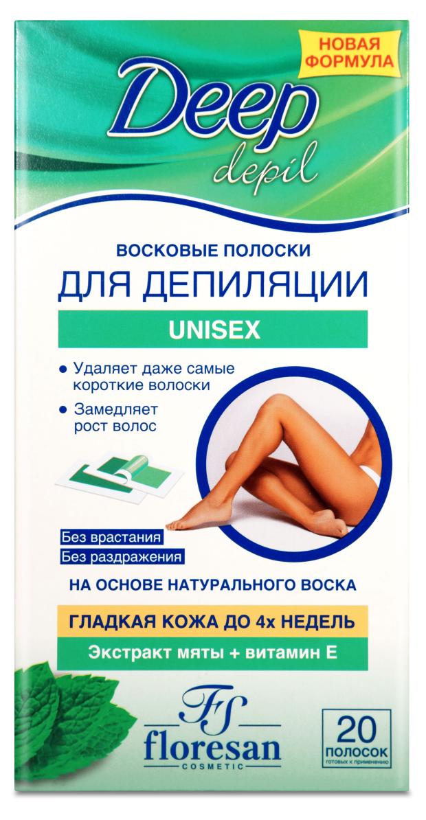 Восковые полоски Floresan Unisex с экстрактом мяты, 20 шт