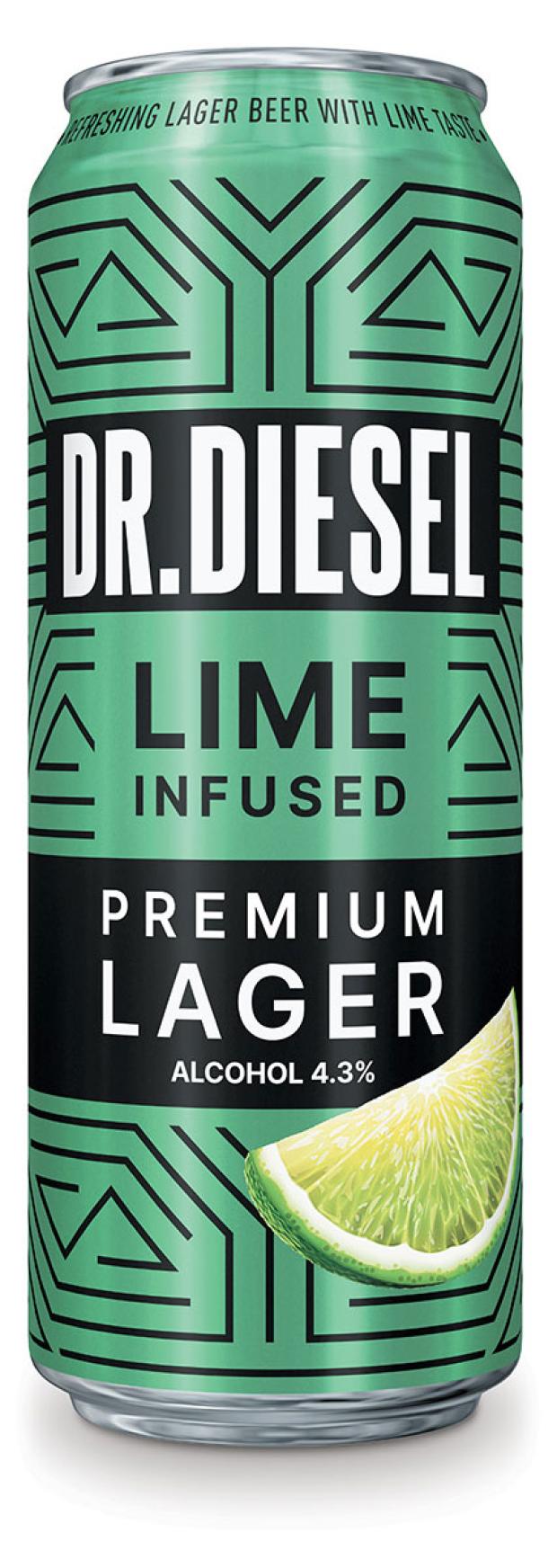 Пивной напиток Doctor Diesel Premium Lager Lime 4,3%, 430 мл