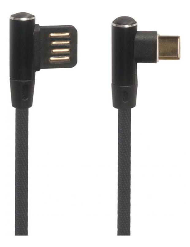 

USB кабель "LP" Type-C оплетка Т-порт 1м. (черный)