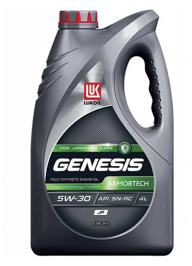 Масло моторное Лукойл Genesis Armortech JP 5W-30 синтетическое, 4 л lukoil моторное масло lukoil genesis armortech 5w 40 4 л