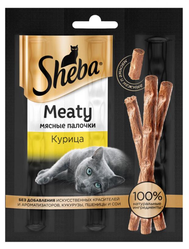 

Лакомство для кошек Sheba Meaty мясные палочки со вкусом курица, 12 г
