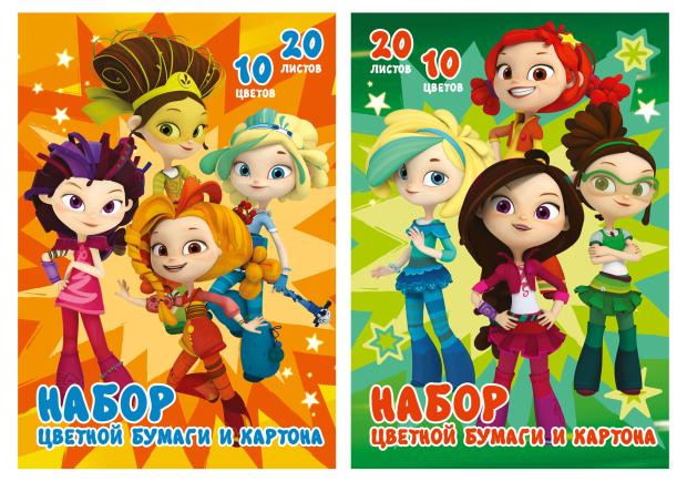 Набор цветной бумаги и картона Academy Style 10 цветов, 20 л