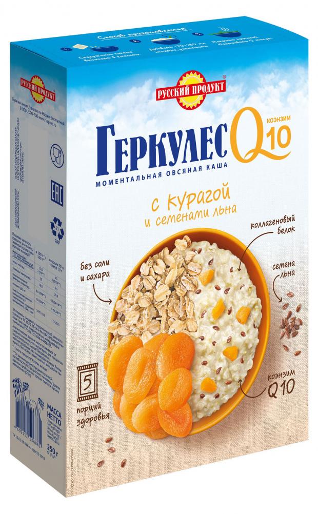

Каша «Геркулес» овсяная Q10 с Курагой и семенами льна, 250 г
