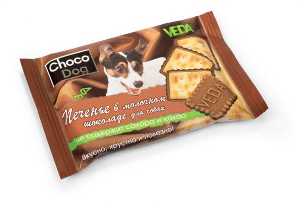 Лакомство для собак VEDA Choco Dog Печенье в молочном шоколаде, 30 г