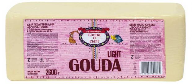 

Сыр полутвердый Басни о сыре Gouda Light 40% БЗМЖ, вес