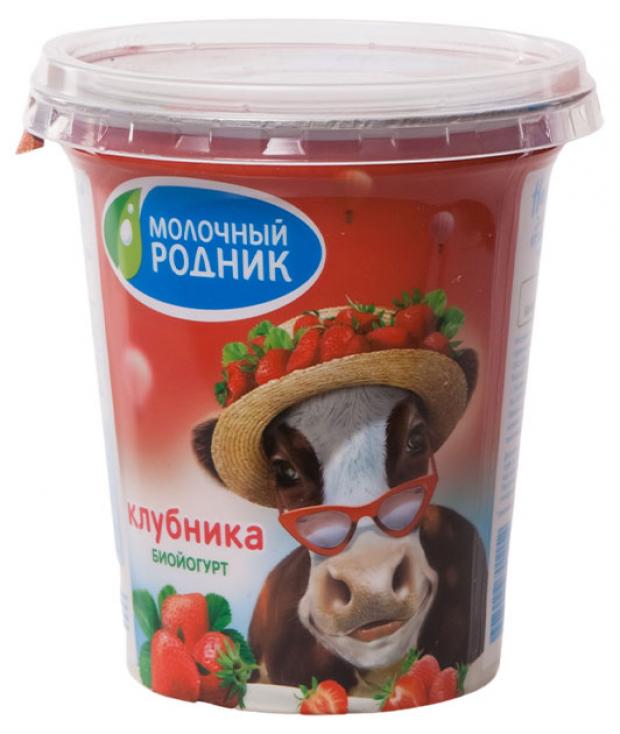 Биойогурт Молочный родник клубника 2,5% БЗМЖ, 350 г