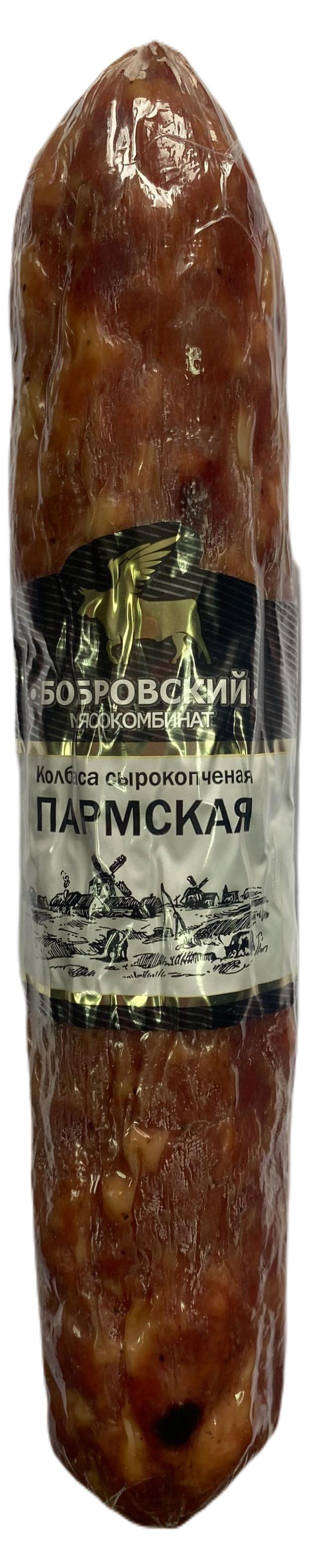 Колбаса сырокопченая Бобровский мясокомбинат Пармская, вес