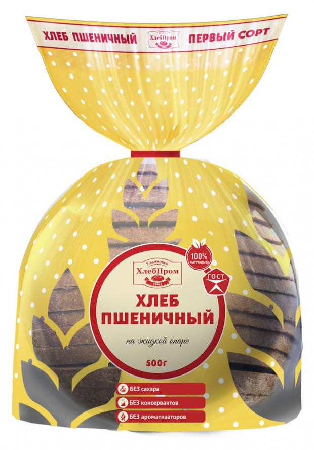Хлеб Ульяновскхлебпром пшеничный из муки первого сорта подовый нарезанный, 500 г