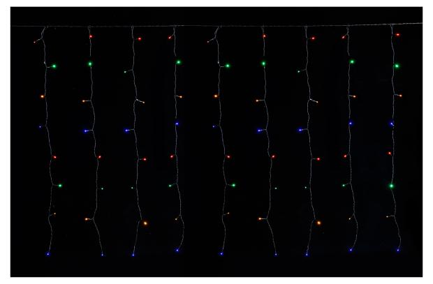 

Гирлянда электрическая Actuel Занавес 96 LED ламп уличная разноцветный, 2x1 м