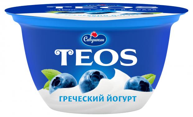 Йогурт Савушкин Греческий Teos черника 2%, 140 г