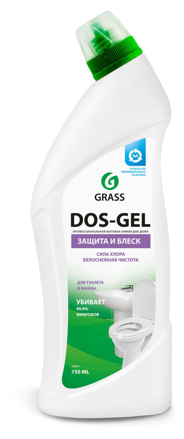 Grass Чистящий гель дезинфицирующий для ванны и туалета Dos-Gel, 750 мл чистящий гель professional brand для туалета дезинфицирующий 750 мл