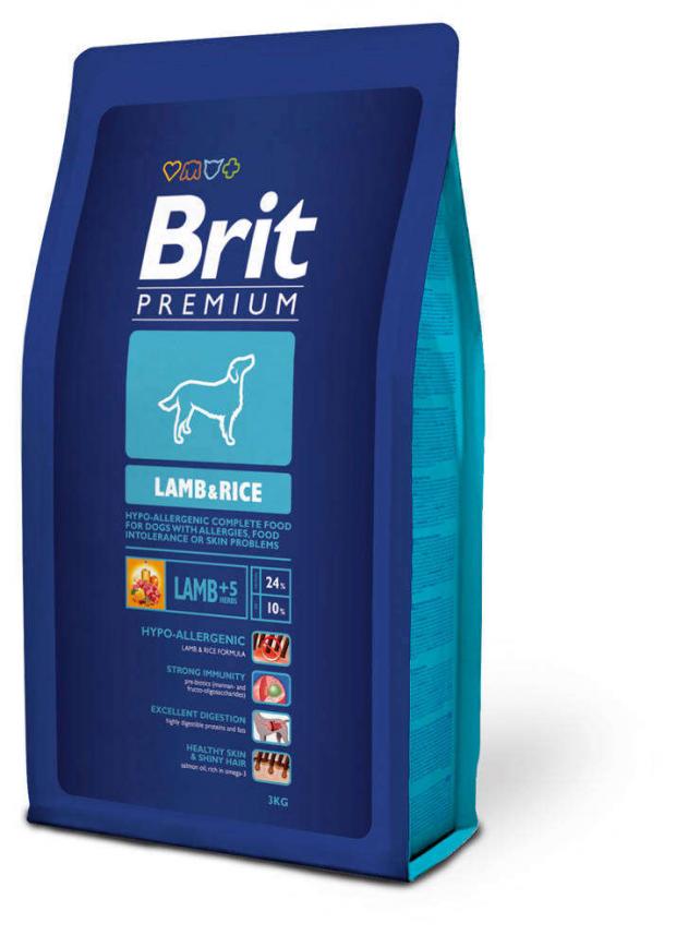 

Сухой корм для собак Brit Premium Lamb&Rice ягненок с рисом, 3 кг