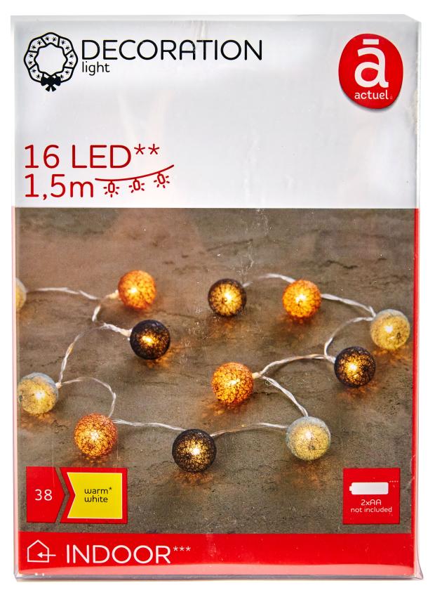 

Электрогирлянда Actuel на батарейках 16 LED, 1,8 м