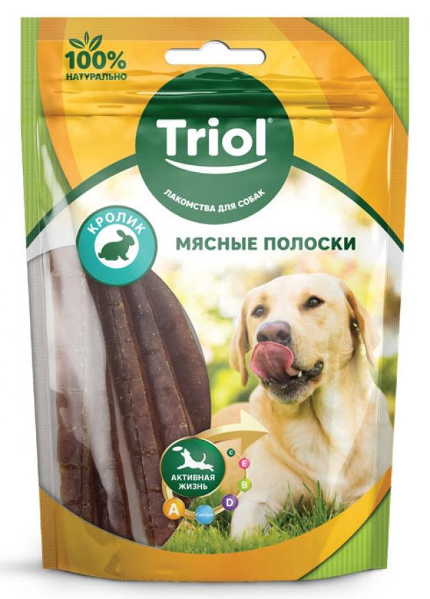 

Лакомство для собак Triol мясные полоски из кролика, 70 г