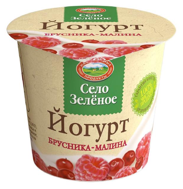 Йогурт Село Зеленое Брусника-малина 3,5% БЗМЖ, 120 г