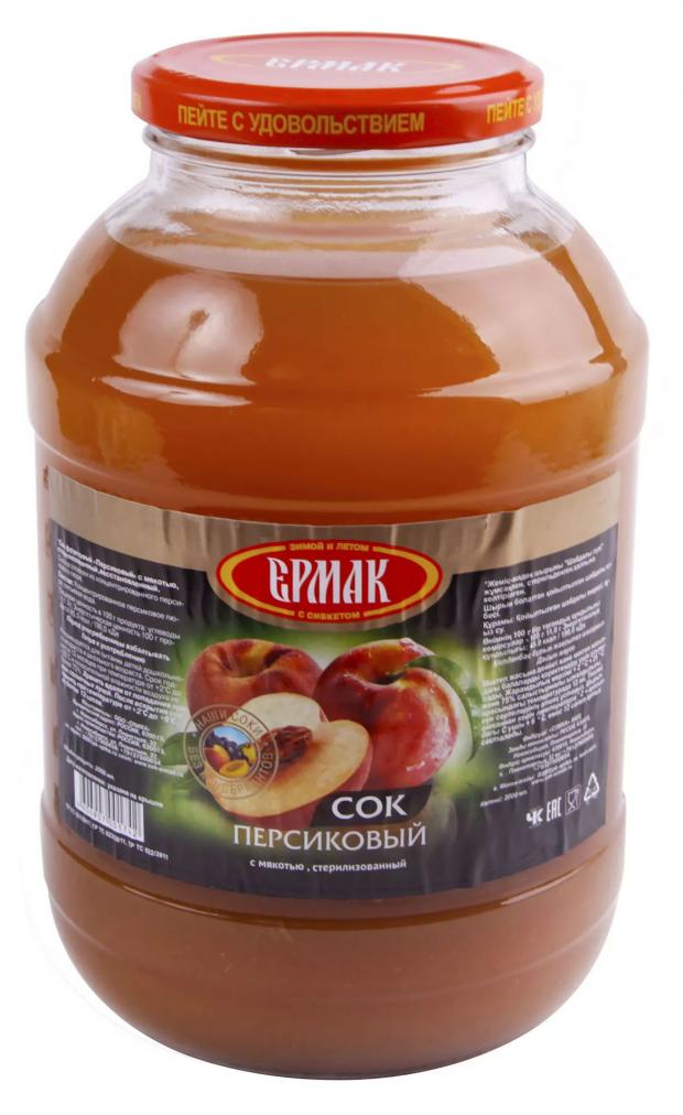 Сок Ермак Персиковый с мякотью, 3 л