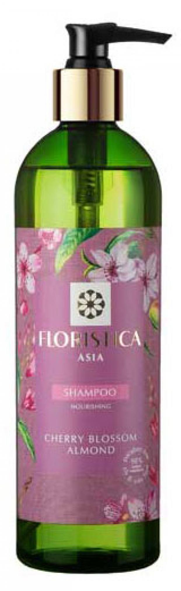 

Шампунь для всех типов волос Floristica Asia питание и восстановление вишневый цвет миндаль, 345 мл