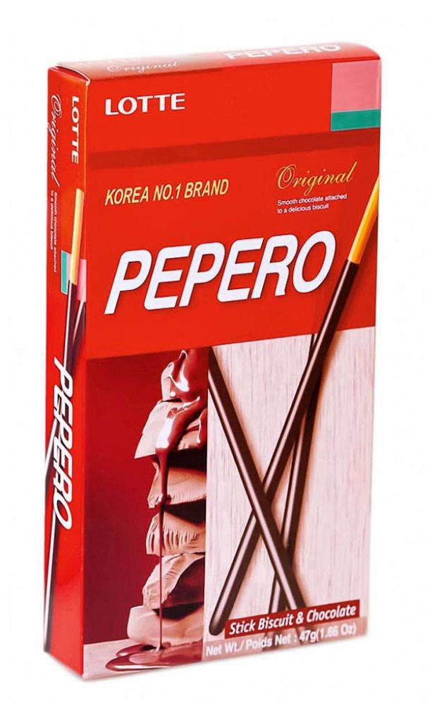 соломка almond pepero lotte в шоколадной глазури с миндалём 36 г Соломка Lotte Pepero Original с шоколадом, 47 г