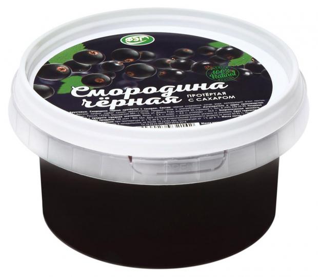 Черная смородина протертая ФЭГ с сахаром, 200 г