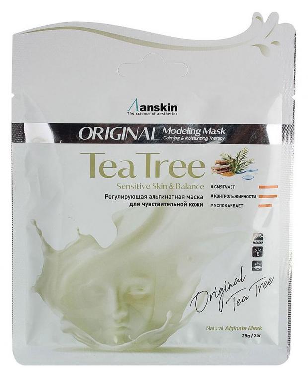 Маска для лица Anskin Original Teatree Modeling Mask альгинатная контроль жирности кожи, 25 г