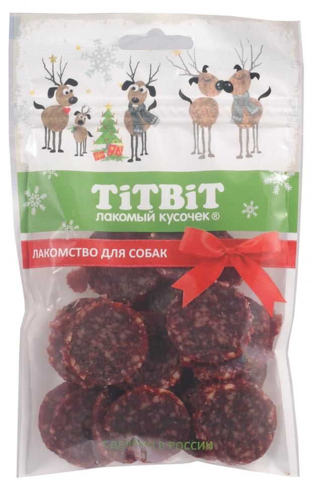 

Лакомство для собак TITBIT Нарезка Бергамо для собак Новогодняя коллекция, 80 г