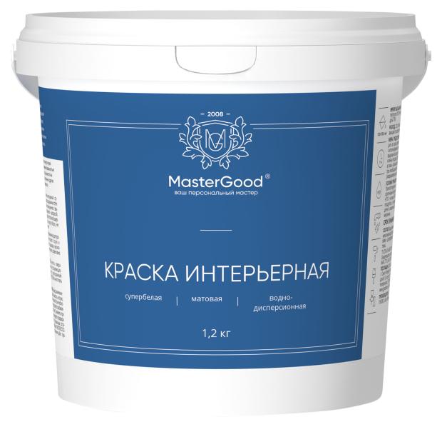 Краска Master Good интерьерная акриловая белая 12 кг 169₽