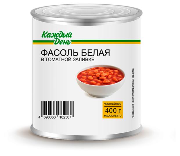 Фасоль Каждый день белая в томатном соусе, 400 г