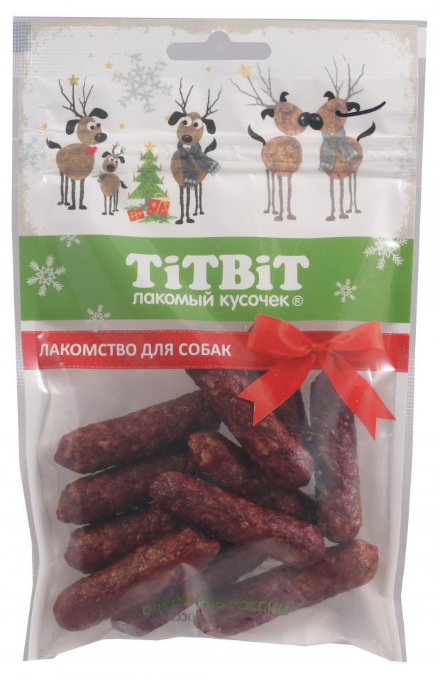 

Лакомство для собак TITBIT Колбаски Венгерские для собак Новогодняя коллекция, 80 г