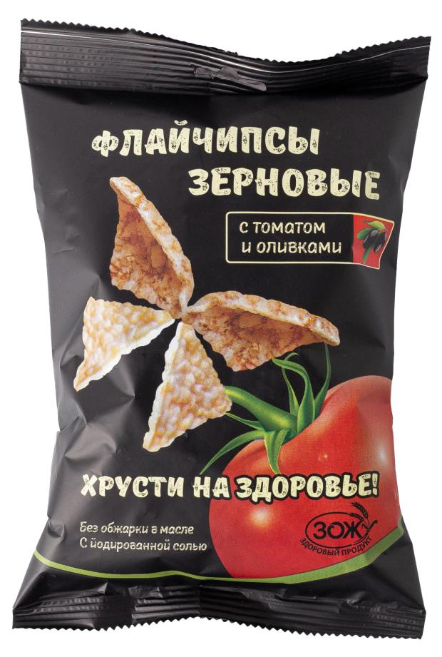 

Чипсы Flychips зерновые с томатом и оливками, 40 г