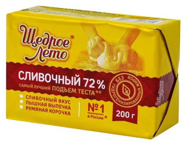Маргарин Щедрое лето Сливочный вкус 72%, 200 г