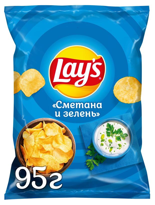 

Чипсы картофельные Lay's со вкусом Сметаны и Зелени 95г