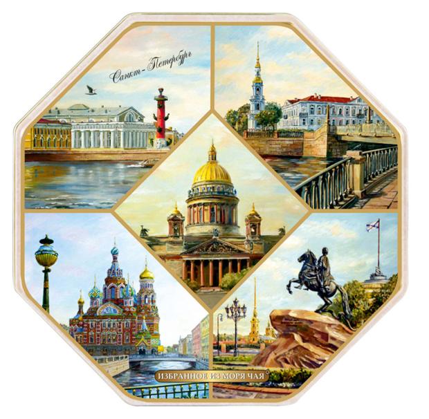 Чай черный ИМЧ Восьмиугольник Виды Петербурга листовой, 150 г