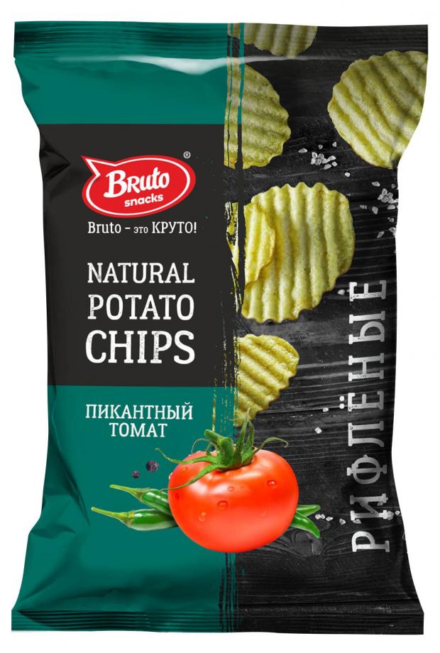 Чипсы Bruto Natural potato chips пикантный томат, 130 г