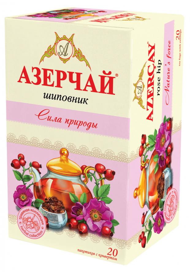 Чай черный Азерчай Сила природы чайный напиток с шиповником, 20x1,8 г